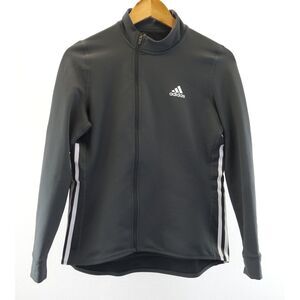 Adidas Primegreen Cycling Jacket | Womens Sz L, Charcoal Gray, 3 Stripes